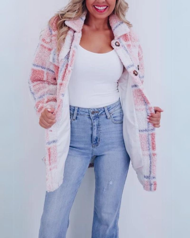 Norma | Fleece Plaid Jacket