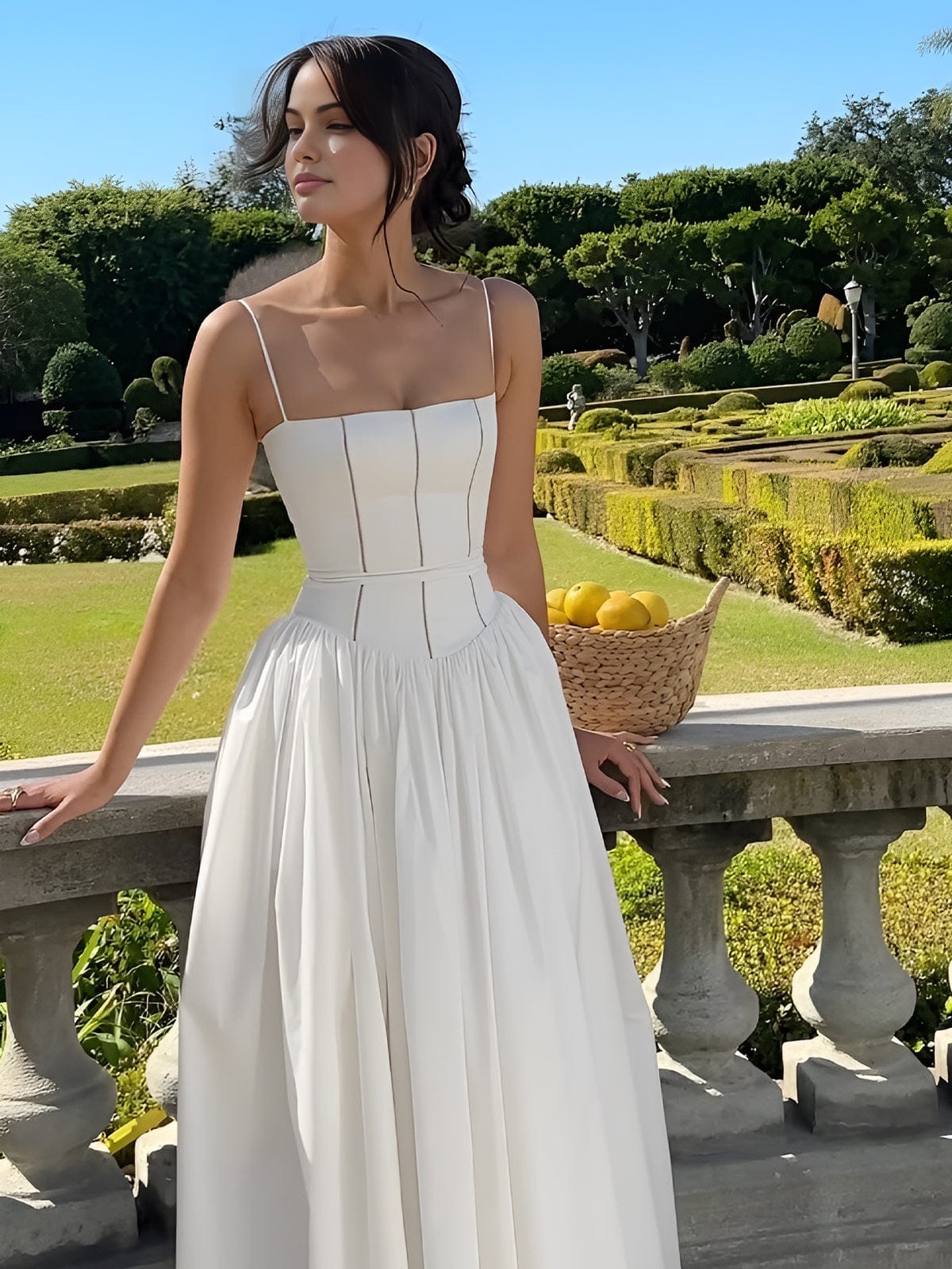 Caroline | Women Wedding Guest Corset Midi Dress