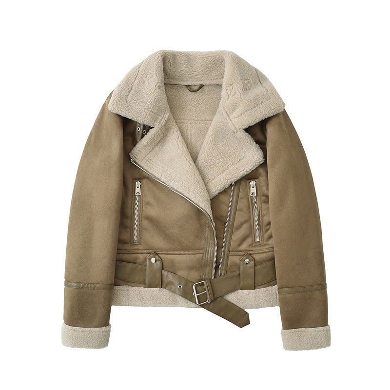 Flor | Suede Velvet Fur Lambswool Jacket